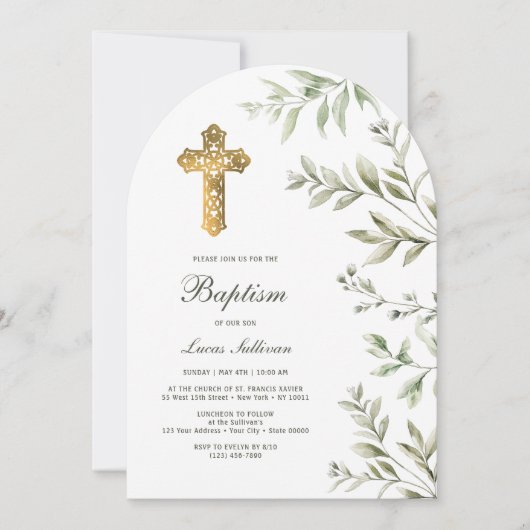 Taufe des Wasserfarbenblattes Einladung (Vorderseite)