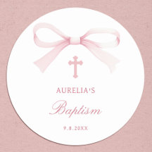 Taufe des Wasserfarbenrosa Bow