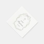 Taufe des weißen Gipskrauts Ribbon Serviette (Ecke)