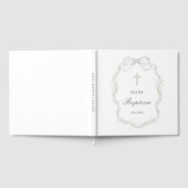 Taufe des weißen Ribbon-Gipskrauts Wasserfarbe Gästebuch (Voll)