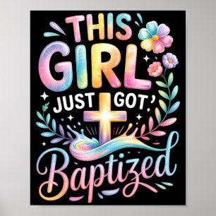 Taufe Dieses Mädchen wurde gerade getauft Christli Poster