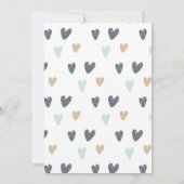 Taufe Dusty Blue und White Boho | Regenbogen Einladung (Rückseite)