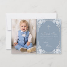 Taufe Dusty Blue Vintag Elegante Junge Foto
