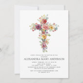 Taufe Dusty Pink Rose Grüne Eukalyptus Einladung (Vorderseite)