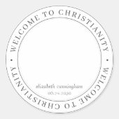 Taufe Einfach Willkommen im christlichen Foto Runder Aufkleber (Vorderseite)