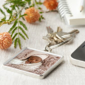 Taufe Einfache Elegante Modernes Heart Baby Foto Schlüsselanhänger (Seite)