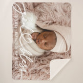 Taufe Einfache Elegante Modernes Heart Baby Foto Sherpadecke (Vorderseite)