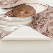 Taufe Einfache Elegante Modernes Heart Baby Foto Sherpadecke (3/4)