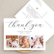 Taufe Einfache moderne Chic Script Foto Vielen Dan