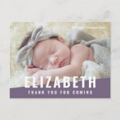 Taufe Einfaches modernes Foto mit hellen Farben Vi Postkarte (Vorderseite)