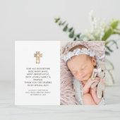 Taufe Einfaches und modernes Foto Kreuz Vielen Dan Dankeskarte (Stehend Vorderseite)