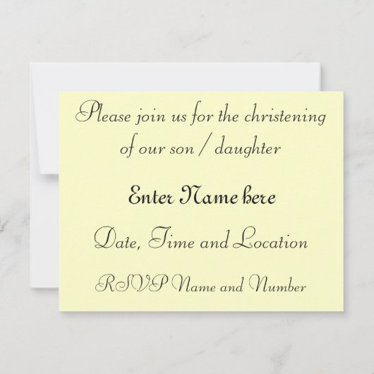 Taufe Einladung (Rückseite)