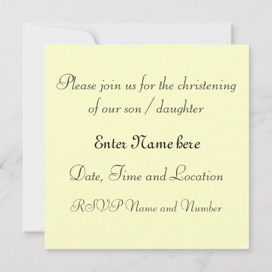 Taufe Einladung (Rückseite)