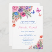 Taufe-Einladung, Blumentaufe, Boho laden ein Einladung (Vorne/Hinten)