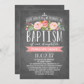 Taufe-Einladung der Rosen-Fahnen-Tafel-| Einladung (Vorne/Hinten)