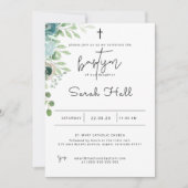 Taufe Einladung Dusty Blue (Vorderseite)