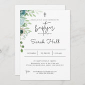 Taufe Einladung Dusty Blue (Vorne/Hinten)