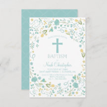 Taufe, Einladung, Einladung, Junge, Kreuz