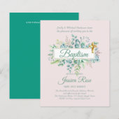 Taufe Einladung Eukalyptus Grünes HAUSHALT (Vorne/Hinten)