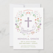 Taufe, Einladung für Mädchen feiern - Maßgeschneid (Vorderseite)