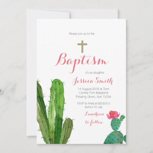 Taufe Einladung - Kindermädchen einladen (Vorderseite)