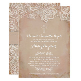 Vintage Taufe Einladungen Zazzle De
