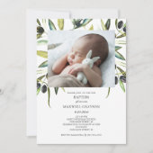 Taufe Einladung Wasserfarben Geschlecht neutrales (Vorderseite)