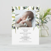 Taufe Einladung Wasserfarben Geschlecht neutrales (Stehend Vorderseite)