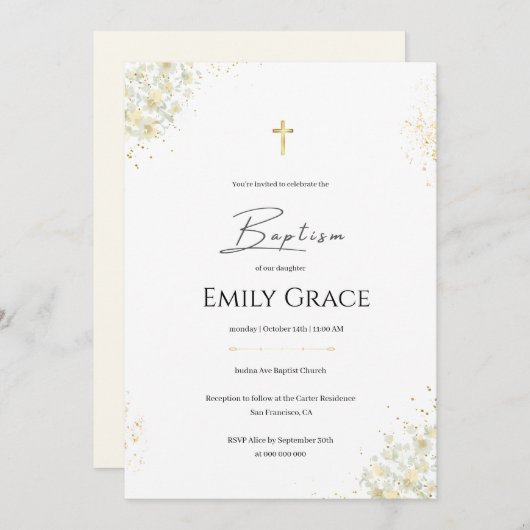 Taufe Einladung zur Beweihung (Vorne/Hinten)