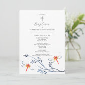 Taufe Einladungen Eltern Name Red Dragonfly (Stehend Vorderseite)