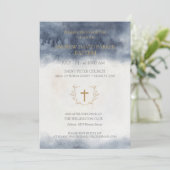 Taufe Einladungen mit Aquarellelementen (Stehend Vorderseite)