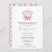 Taufe Einladungen Religiöse Dusty Rose Wappen (Vorne/Hinten)
