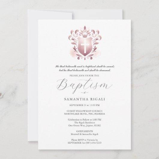 Taufe Einladungen religiöse Eltern Name (Vorderseite)