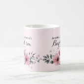Taufe Elegant Rosa Blütenwelt Kaffeetasse (Mittel)