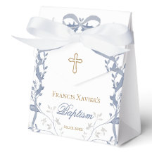 Taufe elegante blaue Schleife