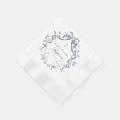 Taufe eleganter blauer Bogen Serviette (Ecke)