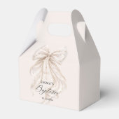Taufe Eleganter Bogen mit Perlen Geschenkschachtel (Rückseite)