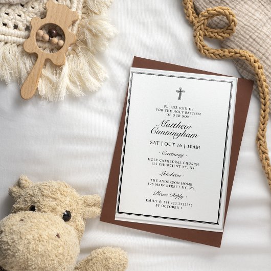 Taufe Eleganter moderner QR-Code Acryleinladungen