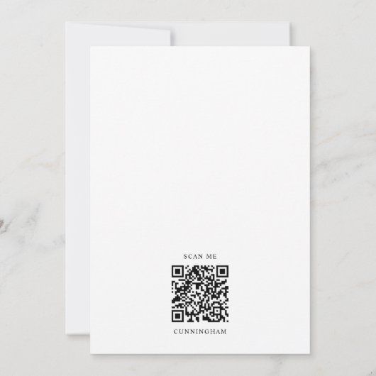 Taufe Eleganter moderner QR-Code Einladung (Rückseite)