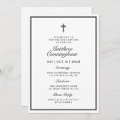 Taufe Eleganter moderner QR-Code Einladung (Vorne/Hinten)