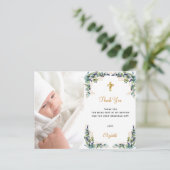 Taufe eucalyptus custom Foto vielen Dank Postkarte (Stehend Vorderseite)