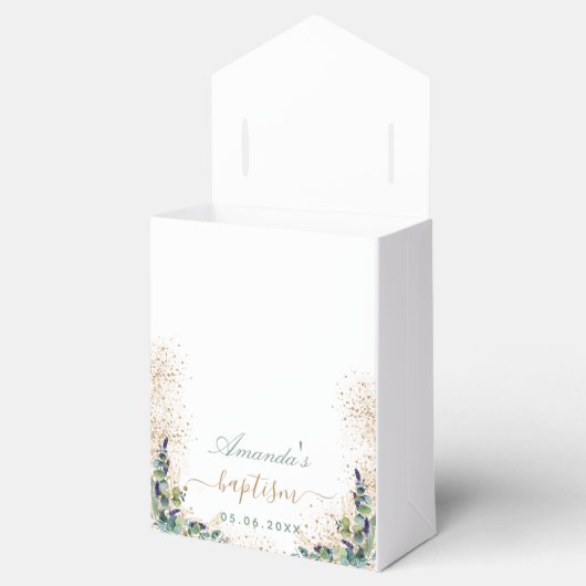 Taufe eucalyptus Glitzer Name danke überqueren Geschenkschachtel (Geöffnet)