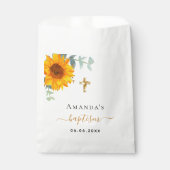Taufe eucalyptus rustikales Sonnenblumenmädchen Geschenktütchen (Vorderseite)