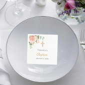 Taufe Eukalyptus Florales Mädchen staubiges Rosé R Serviette