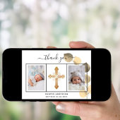 Taufe Eukalyptus Gold Foto danke Karte