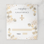 Taufe Eukalyptus Golden Glitzer Glitzern Platzkarte (Außenseite Aufgefaltet)