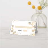 Taufe Eukalyptus Golden Glitzer Glitzern Platzkarte (Vorderseite)