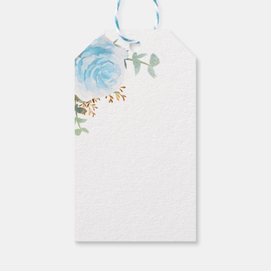 Taufe Eukalyptus hellblauer Blütenjunge Geschenkanhänger (Rückseite)