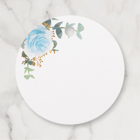 Taufe Eukalyptus hellblauer Blütenmund vielen Dank Geschenkanhänger (Rückseite)