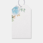 Taufe Eukalyptus hellblauer Junge vielen Dank Geschenkanhänger (Rückseite)